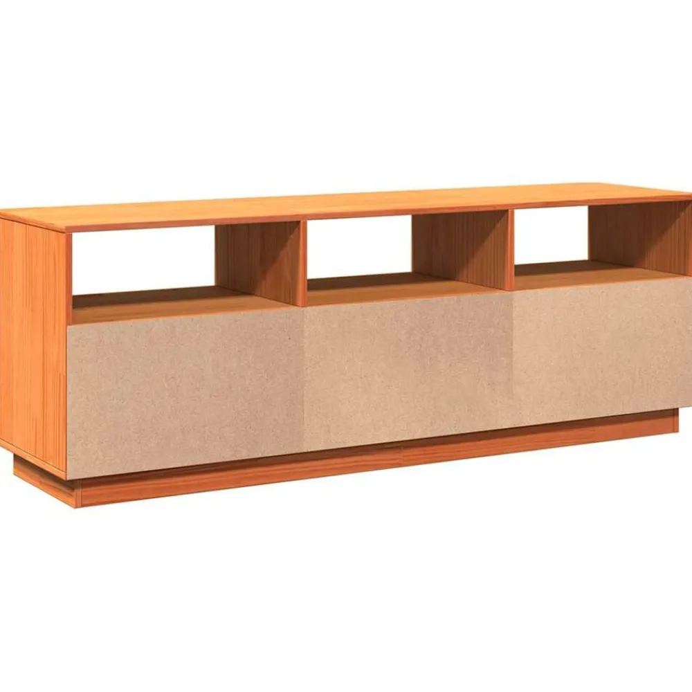 vidaXL Mueble de TV madera maciza de pino marrón cera 140x37x50 cm Marrón cera Outlet