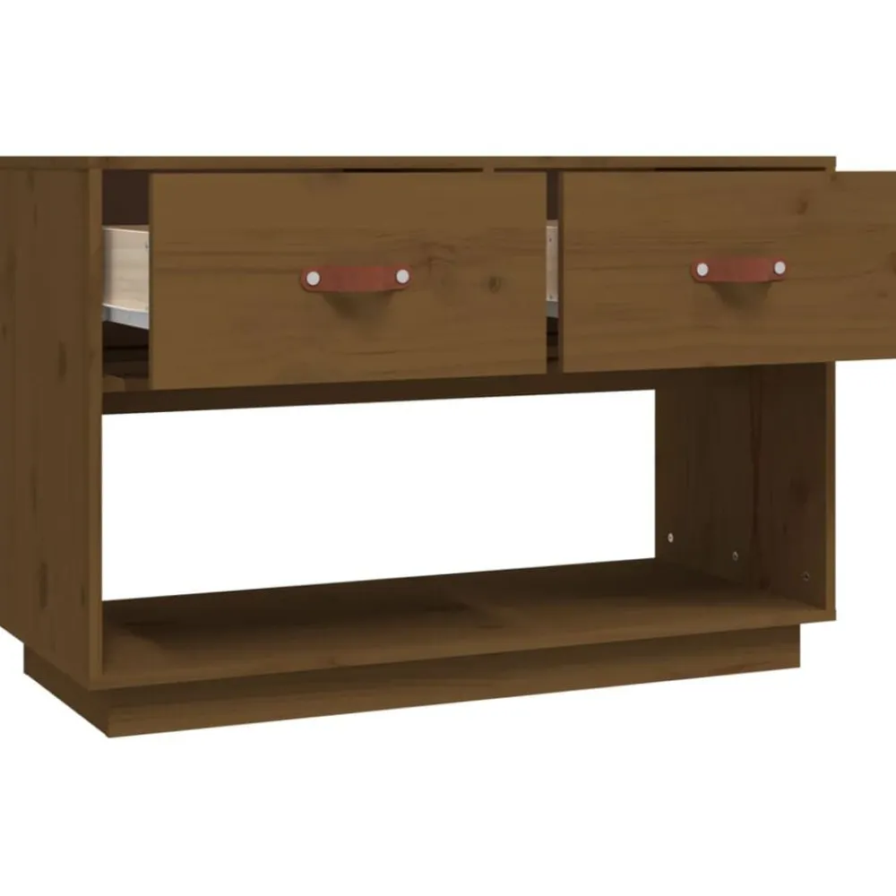 vidaXL Muebles Tv-Mueble de TV madera maciza de pino marrón miel 90x40x60 cm