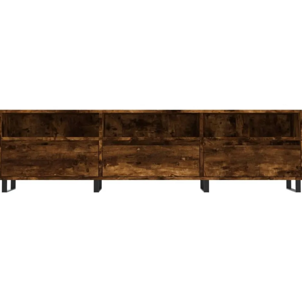 vidaXL Mueble de TV madera contrachapada 150x30x44,5 cm Roble ahumado Sale