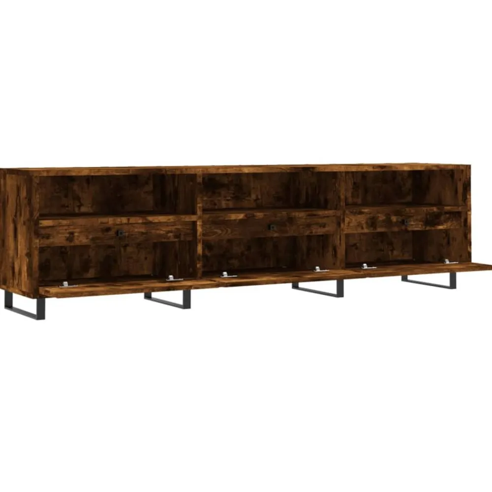 vidaXL Mueble de TV madera contrachapada 150x30x44,5 cm Roble ahumado Sale