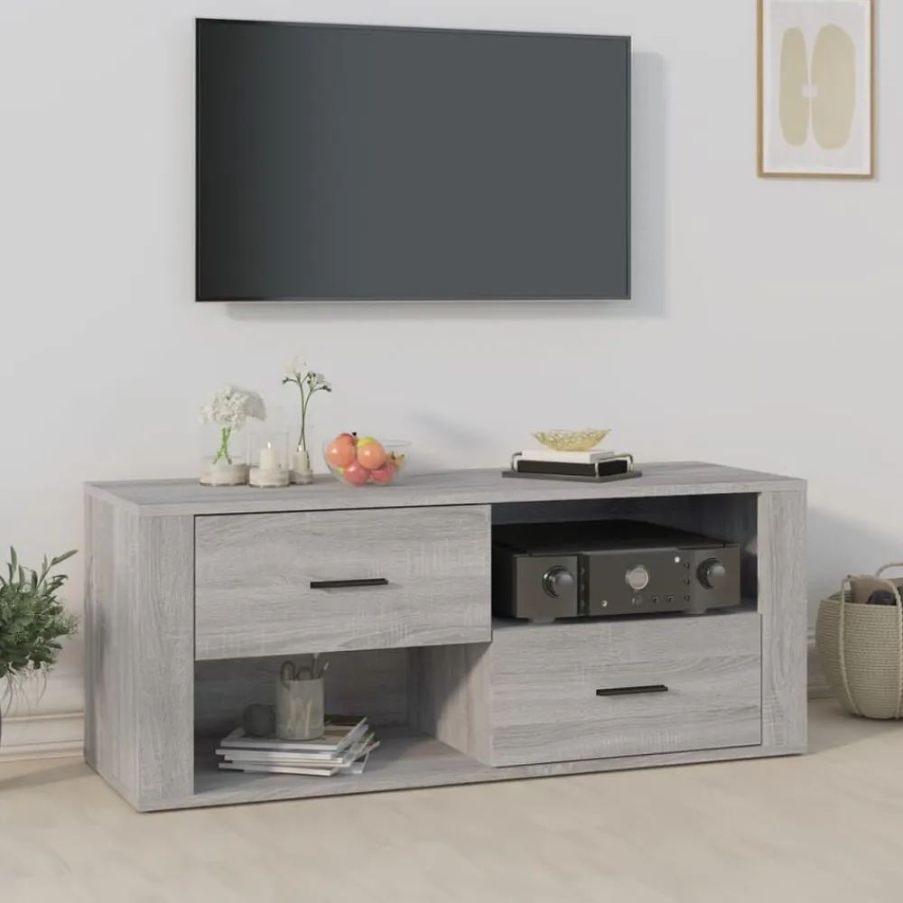 vidaXL Muebles Tv-Mueble de TV madera contrachapada 100x35x40 cm