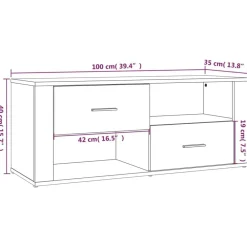 vidaXL Muebles Tv-Mueble de TV madera contrachapada 100x35x40 cm