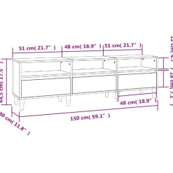 vidaXL Muebles Tv-Mueble de TV madera contrachapada 150x30x44,5 cm