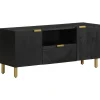 vidaXL Armarios Y Almacenamiento-Mueble de TV madera de ingeniería negro 105x33x46 cm
