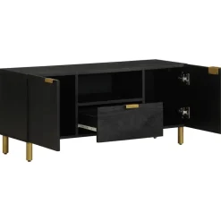 vidaXL Armarios Y Almacenamiento-Mueble de TV madera de ingeniería negro 105x33x46 cm