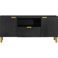 vidaXL Armarios Y Almacenamiento-Mueble de TV madera de ingeniería negro 105x33x46 cm