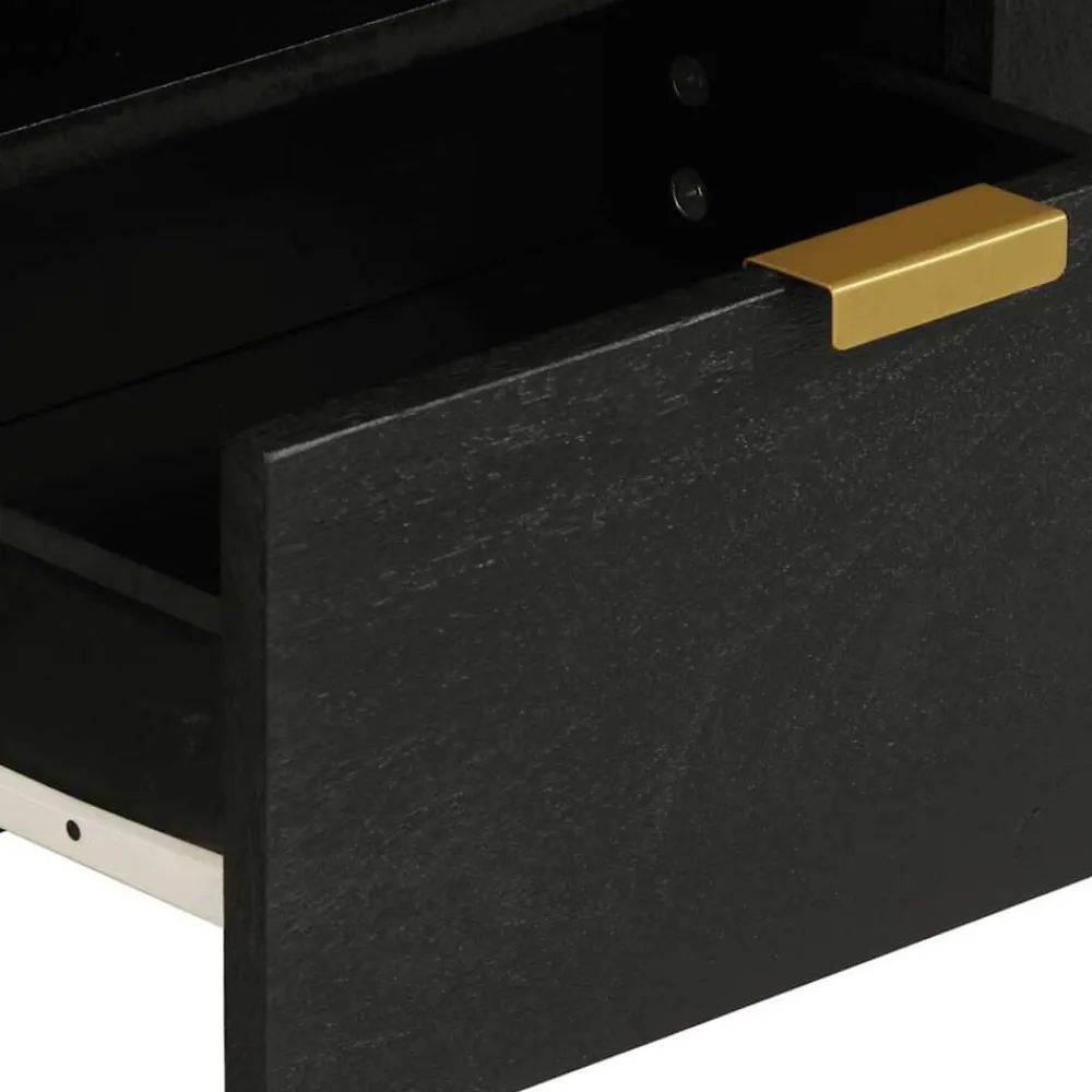vidaXL Armarios Y Almacenamiento-Mueble de TV madera de ingeniería negro 105x33x46 cm