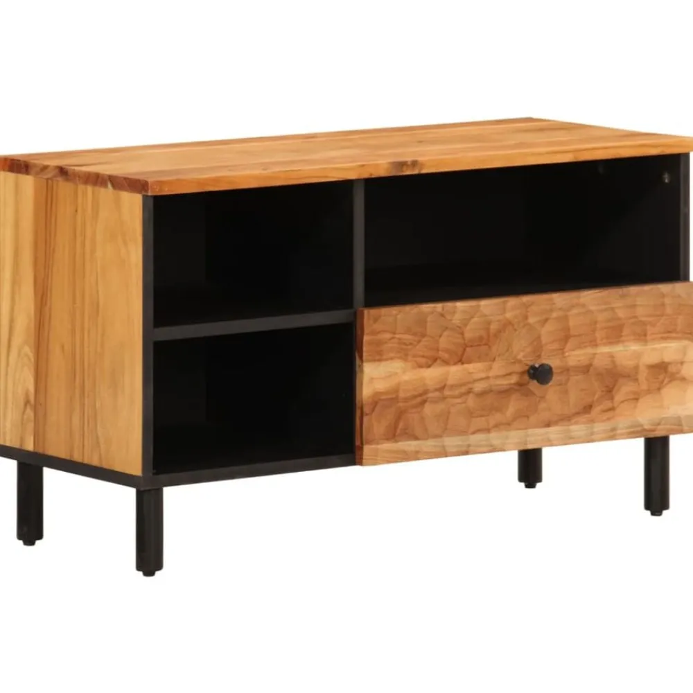 vidaXL Muebles Tv-Mueble de TV madera maciza de acacia 80x33x46 cm