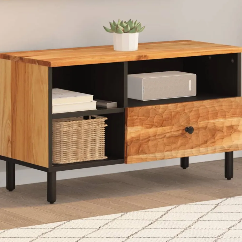 vidaXL Muebles Tv-Mueble de TV madera maciza de acacia 80x33x46 cm