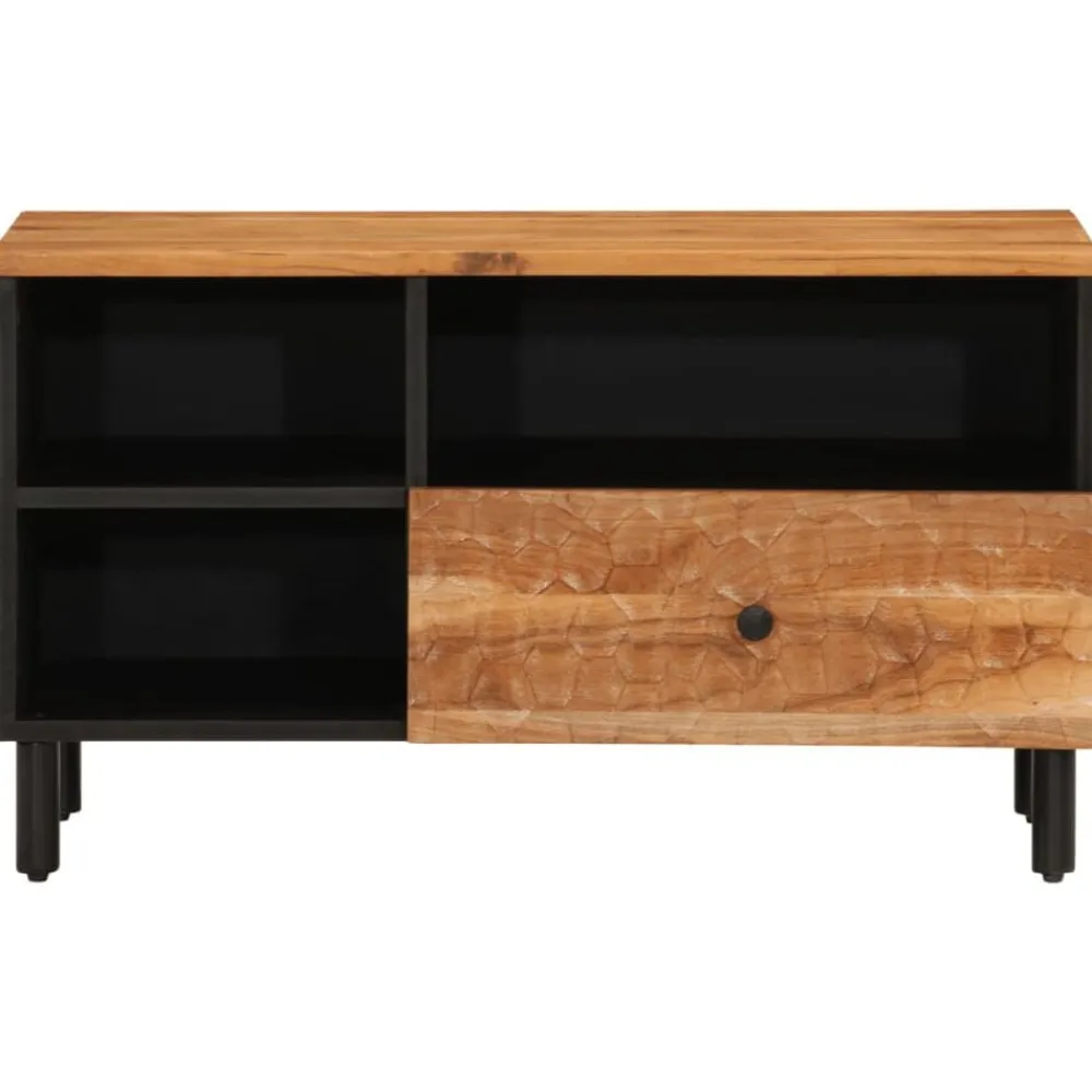 vidaXL Muebles Tv-Mueble de TV madera maciza de acacia 80x33x46 cm