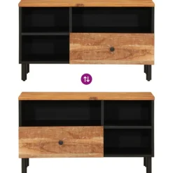 vidaXL Muebles Tv-Mueble de TV madera maciza de acacia 80x33x46 cm