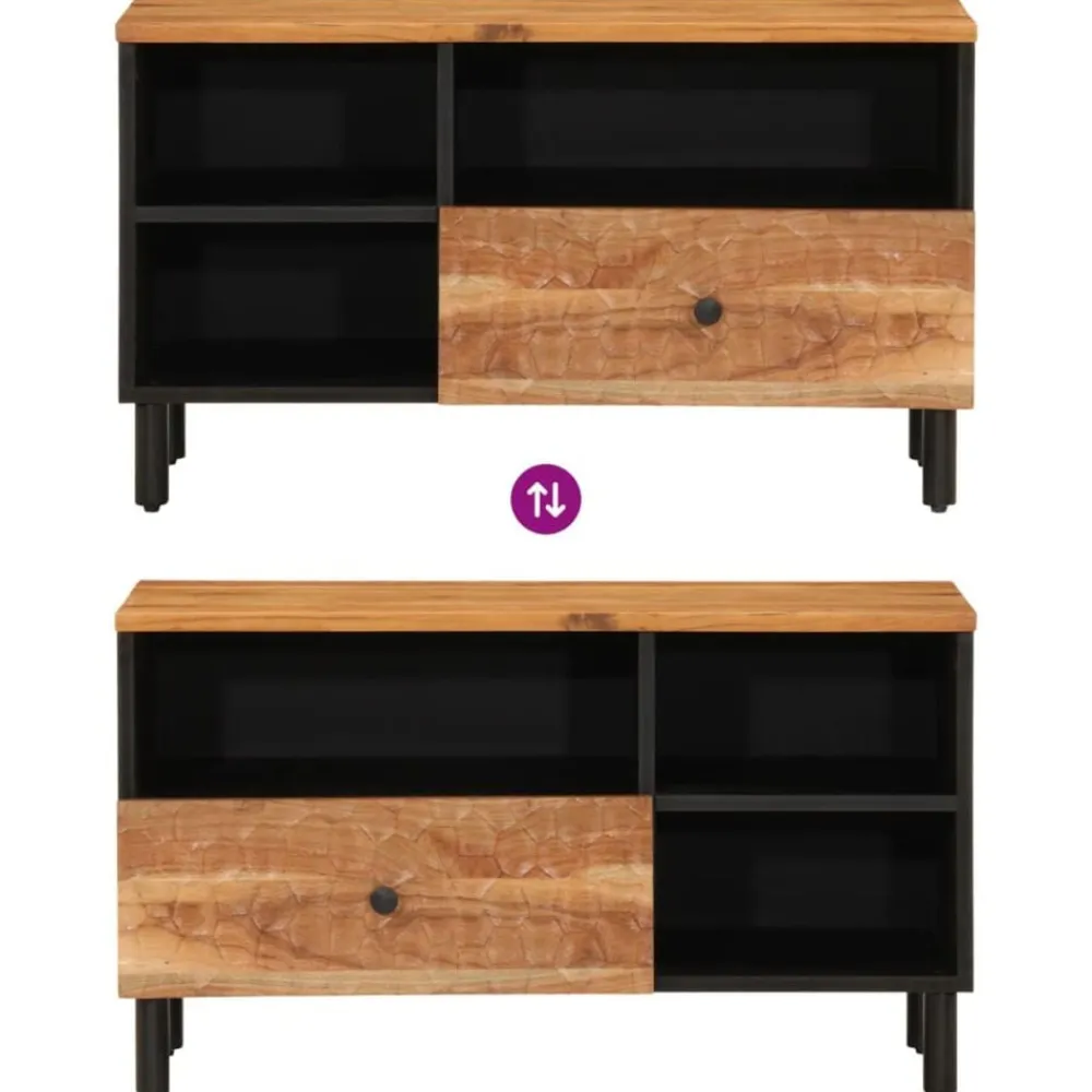vidaXL Muebles Tv-Mueble de TV madera maciza de acacia 80x33x46 cm