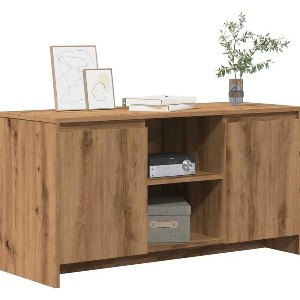 vidaXL Muebles Tv-Mueble de TV madera ingeniería roble artesanal 102x37,5x52,5cm