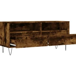 vidaXL Mueble de TV madera contrachapada 100x34,5x44,5cm Roble ahumado New