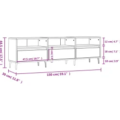 vidaXL Mueble de TV madera contrachapada 150x30x44,5 cm Blanco Discount