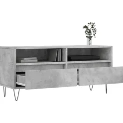 vidaXL Muebles Tv-Mueble de TV madera contrachapada gris hormigón 100x34,5x44,5cm