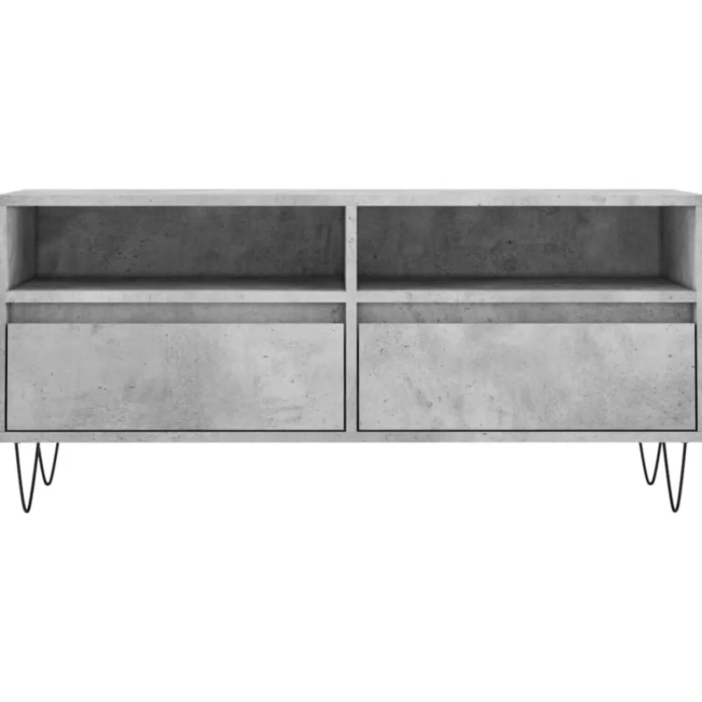 vidaXL Muebles Tv-Mueble de TV madera contrachapada gris hormigón 100x34,5x44,5cm