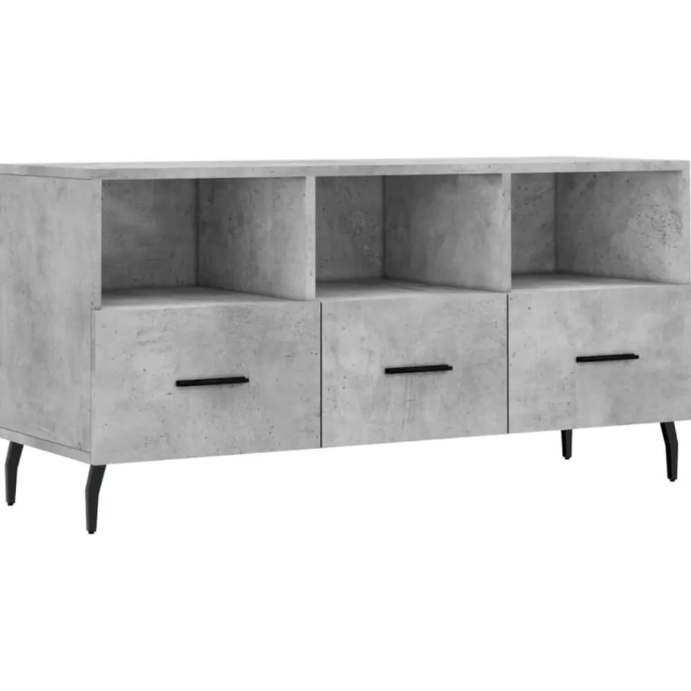 vidaXL Mueble de TV madera de ingeniería gris hormigón 102x36x50 cm Gris hormigón Sale