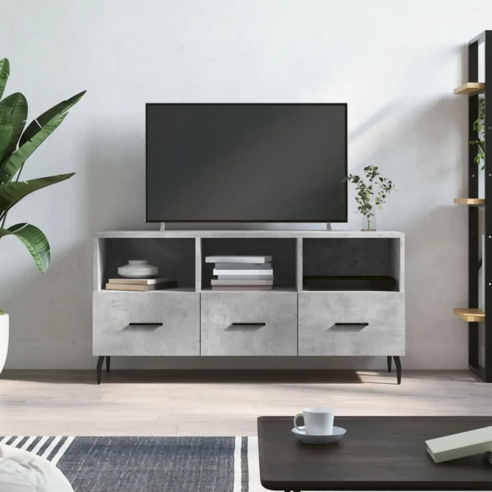 vidaXL Mueble de TV madera de ingeniería gris hormigón 102x36x50 cm Gris hormigón Sale