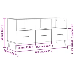 vidaXL Mueble de TV madera de ingeniería gris hormigón 102x36x50 cm Gris hormigón Sale