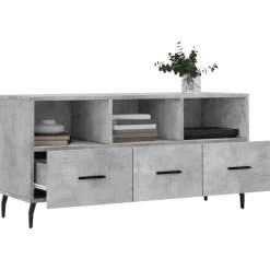 vidaXL Mueble de TV madera de ingeniería gris hormigón 102x36x50 cm Gris hormigón Sale