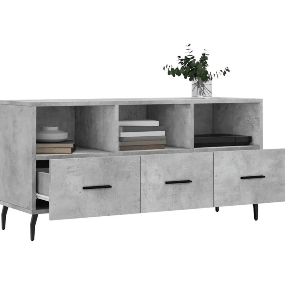 vidaXL Mueble de TV madera de ingeniería gris hormigón 102x36x50 cm Gris hormigón Sale