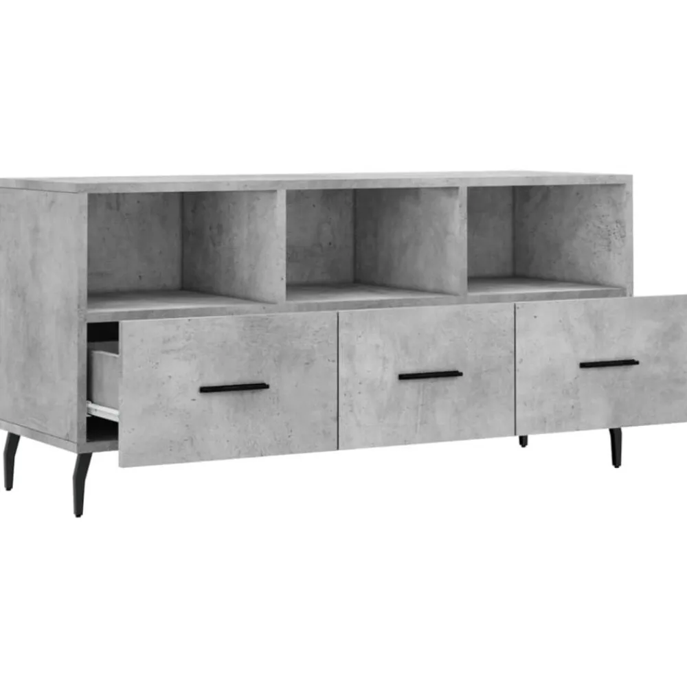 vidaXL Mueble de TV madera de ingeniería gris hormigón 102x36x50 cm Gris hormigón Sale