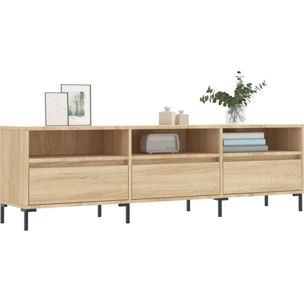 vidaXL Mueble de TV madera contrachapada 150x30x44,5 cm Roble Sonoma New