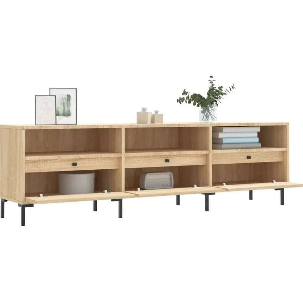 vidaXL Mueble de TV madera contrachapada 150x30x44,5 cm Roble Sonoma New