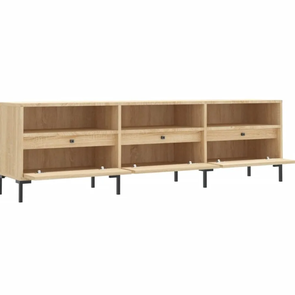 vidaXL Mueble de TV madera contrachapada 150x30x44,5 cm Roble Sonoma New
