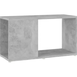 vidaXL Estanterías-Mueble de TV madera de ingeniería gris hormigón 60x24x32 cm
