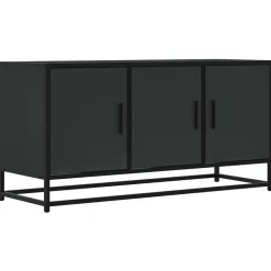vidaXL Mueble de TV madera de ingeniería y metal 100x35x50 cm Negro Best