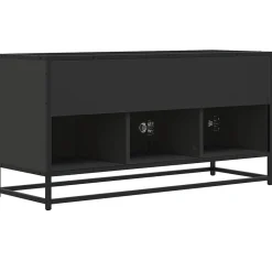 vidaXL Mueble de TV madera de ingeniería y metal 100x35x50 cm Negro Best