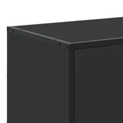 vidaXL Mueble de TV madera de ingeniería y metal 100x35x50 cm Negro Best