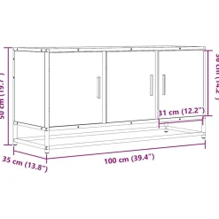 vidaXL Mueble de TV madera de ingeniería y metal 100x35x50 cm Negro Best