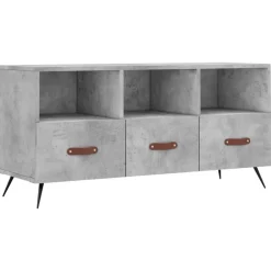 vidaXL Muebles Tv-Mueble de TV madera de ingeniería gris hormigón 102x36x50 cm