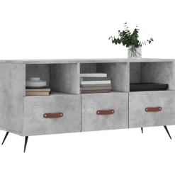 vidaXL Muebles Tv-Mueble de TV madera de ingeniería gris hormigón 102x36x50 cm