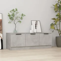 vidaXL Muebles Tv-Mueble de TV madera contrachapada gris hormigón 102x35x36,5 cm