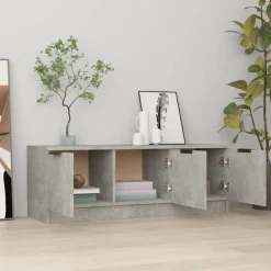 vidaXL Muebles Tv-Mueble de TV madera contrachapada gris hormigón 102x35x36,5 cm