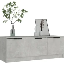 vidaXL Muebles Tv-Mueble de TV madera contrachapada gris hormigón 102x35x36,5 cm