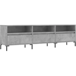 vidaXL Mueble de TV madera contrachapada gris hormigón 150x30x44,5 cm Gris hormigón Outlet