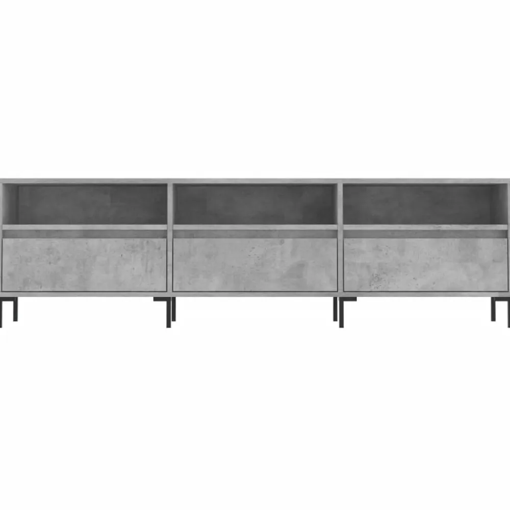 vidaXL Mueble de TV madera contrachapada gris hormigón 150x30x44,5 cm Gris hormigón Outlet