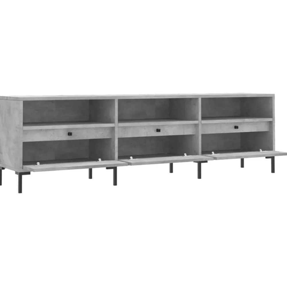 vidaXL Mueble de TV madera contrachapada gris hormigón 150x30x44,5 cm Gris hormigón Outlet