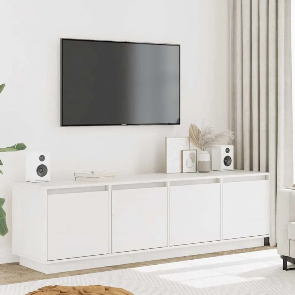 vidaXL Muebles Tv-Mueble de TV madera maciza de pino 156x37x45 cm