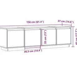 vidaXL Muebles Tv-Mueble de TV madera maciza de pino 156x37x45 cm