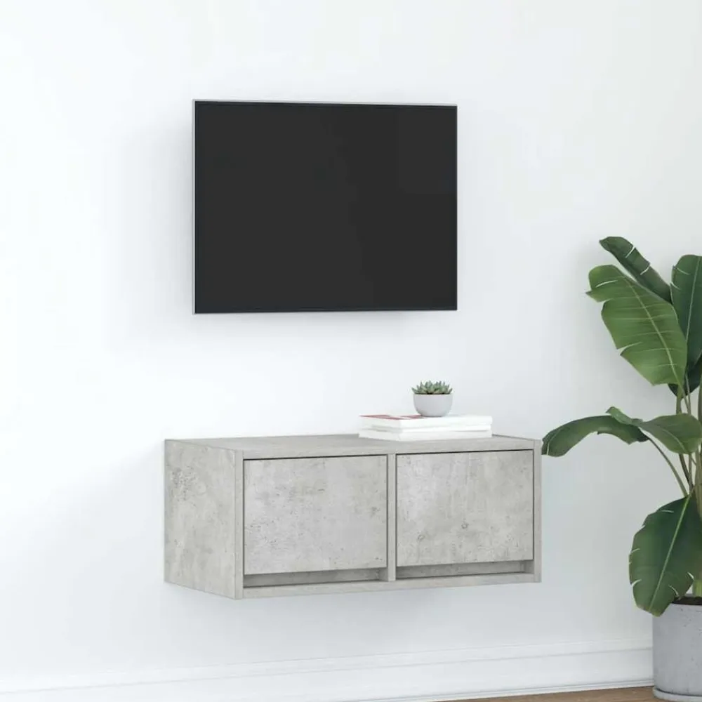 vidaXL Muebles Tv-Mueble de TV madera de ingeniería gris hormigón 60x31x25,5 cm