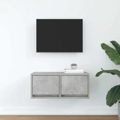 vidaXL Muebles Tv-Mueble de TV madera de ingeniería gris hormigón 60x31x25,5 cm