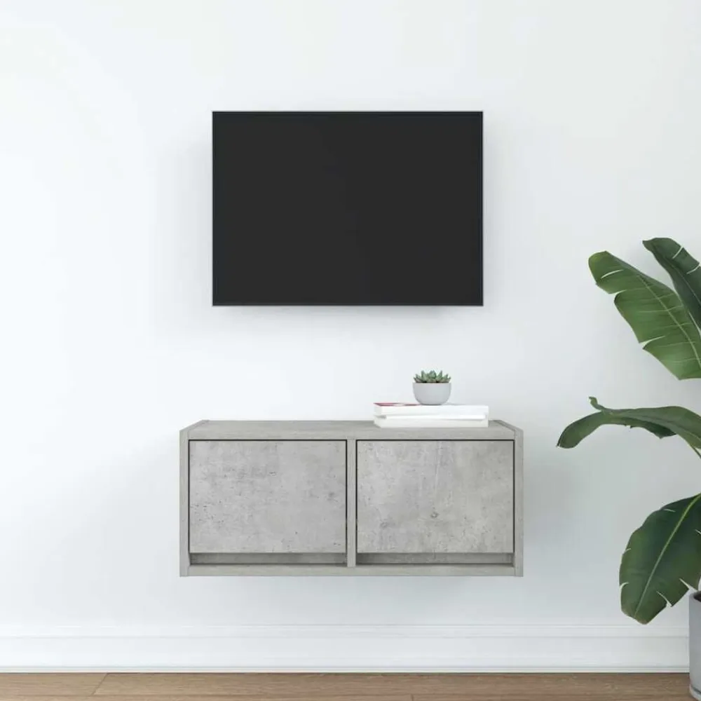 vidaXL Muebles Tv-Mueble de TV madera de ingeniería gris hormigón 60x31x25,5 cm