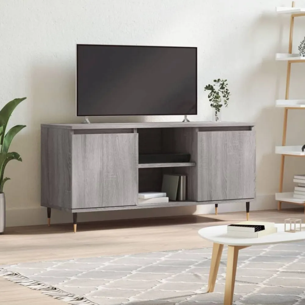 vidaXL Mueble de TV madera de ingeniería 104x35x50 cm Gris sonoma New