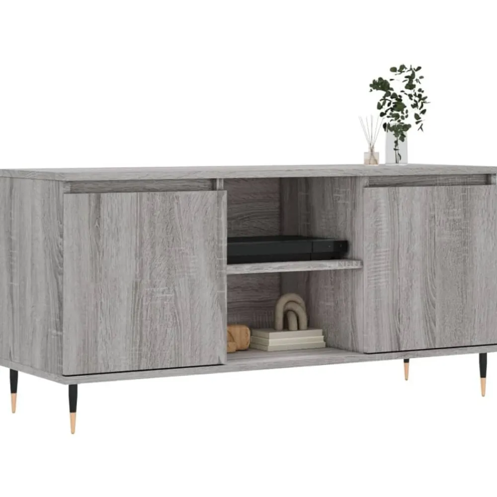 vidaXL Mueble de TV madera de ingeniería 104x35x50 cm Gris sonoma New